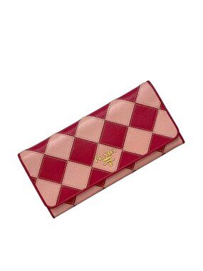 Prada Bifold Wallet Pink Peonia Orchi Rombi